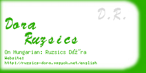 dora ruzsics business card